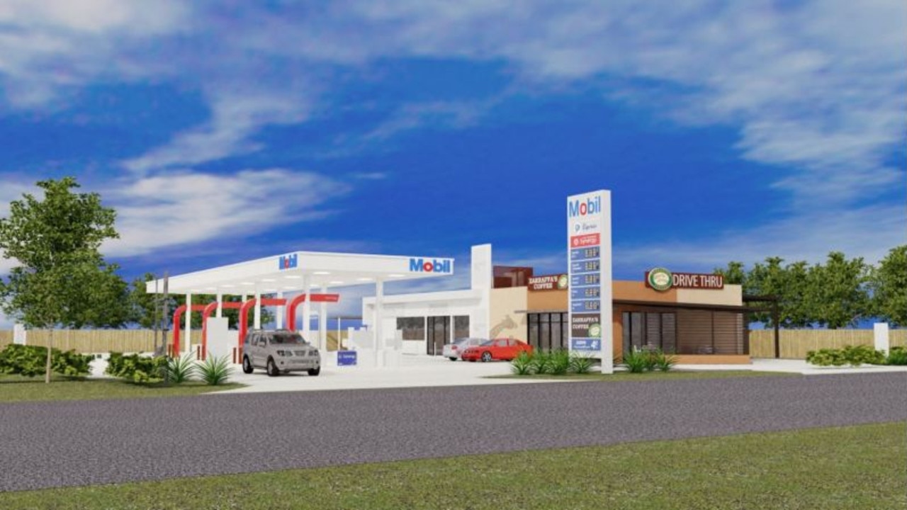 Gold Coast company Ray Group are constructing Hervey Bay's first Mobil service station and drive-through Zarraffa's at 12-14 Boat Harbour Dr, Pialba.