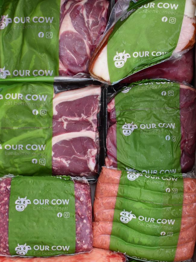 A peek inside an Our Cow package.