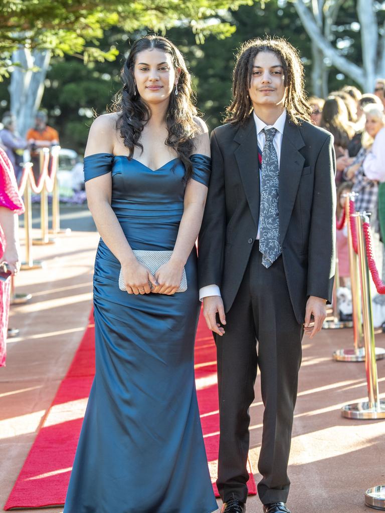 Amelia Ratana partnered by Kai Ratana. Toowoomba State High School formal at Picnic Point. Friday, September 9, 2022. Picture: Nev Madsen.