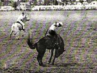 THE DROVER'S LIFE: Charlie Blake back in his wild rodeo days. Picture: Contributed