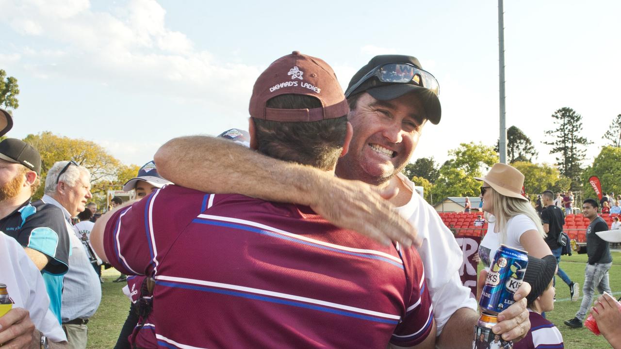 Dalby celebrate their win. TRL Grand Final, Dalby vs Pittsworth. Sunday, 3rd, Sep, 2017.