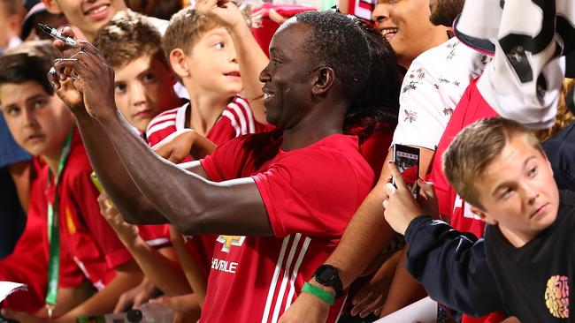 Manchester United legend Dwight Yorke will return to Sydney for the bushfire appeal match. Picture: Paul Kane/Getty Images