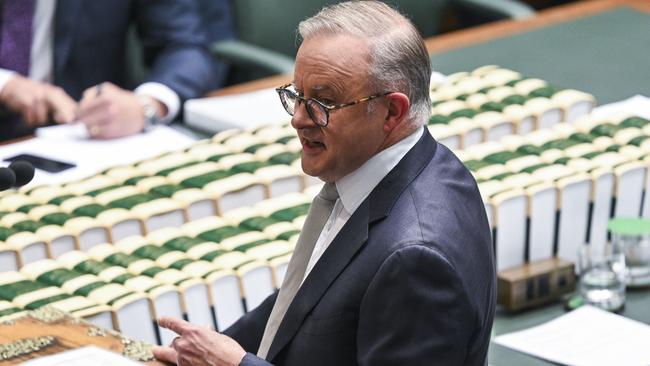 Anthony Albanese isn’t impressed with Peter Dutton. Picture: NCA NewsWire / Martin Ollman