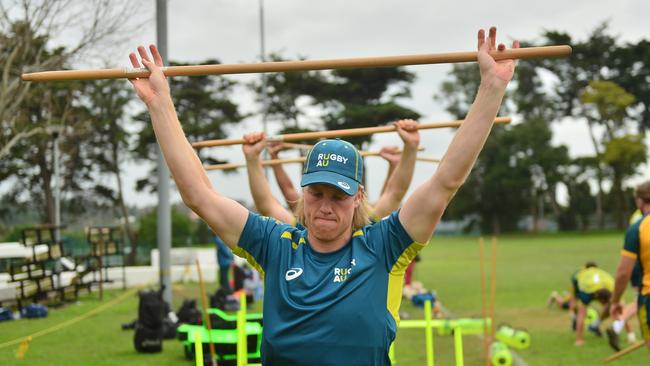 Mason Gordon during the Australia U20 training session at False Bay Rugby Club on June 27, 2023 in Cape Town, South Africa. (Photo by Grant Pitcher/Gallo Images/Getty Images)