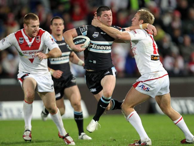 Chad Townsend during his first seaosn in the NRL with the Cronulla Sharks in 2011.