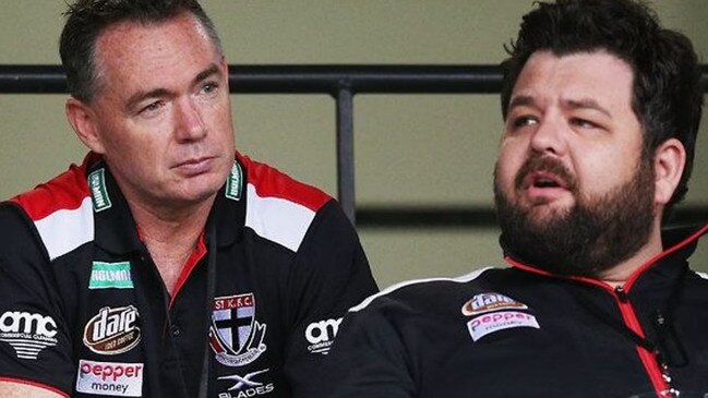 St Kilda national recruiting manager Chris Toce (R) has been dismissed. Picture: St KIlda Football Club