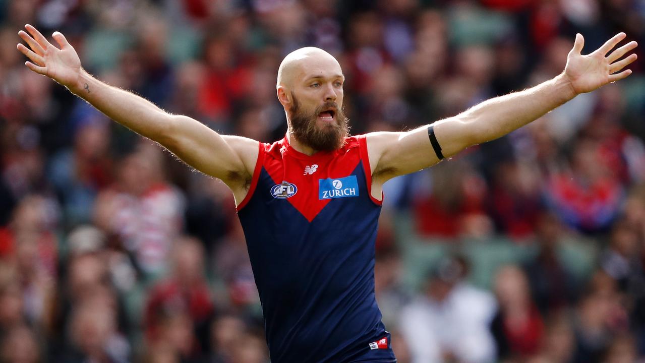 Max Gawn calls for the ball against St Kilda. Picture: Dylan Burns/AFL Photos via Getty Images