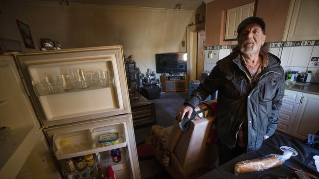 Goulburn Street unit resident Soul Catanie who has been without power for a week after a structure fire. Picture: Chris Kidd