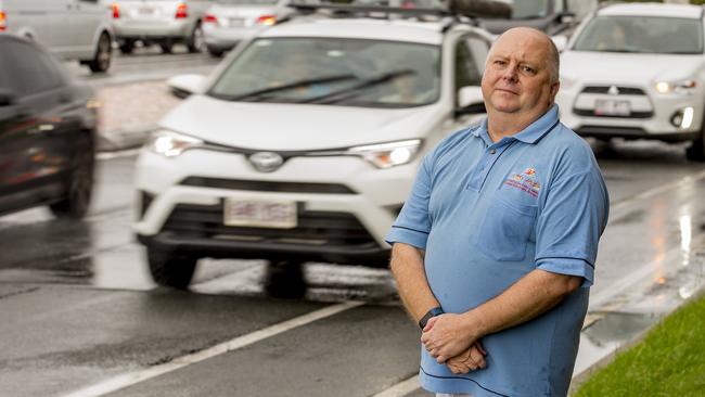 Scott Mayman at the intersection of Christine Ave and Bermuda St, Burleigh Waters. Picture: Jerad Williams