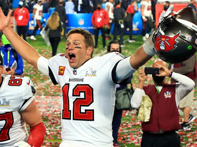 Tom Brady celebrating his eighth Super Bowl win. Picture: Mike Ehrmann/Getty