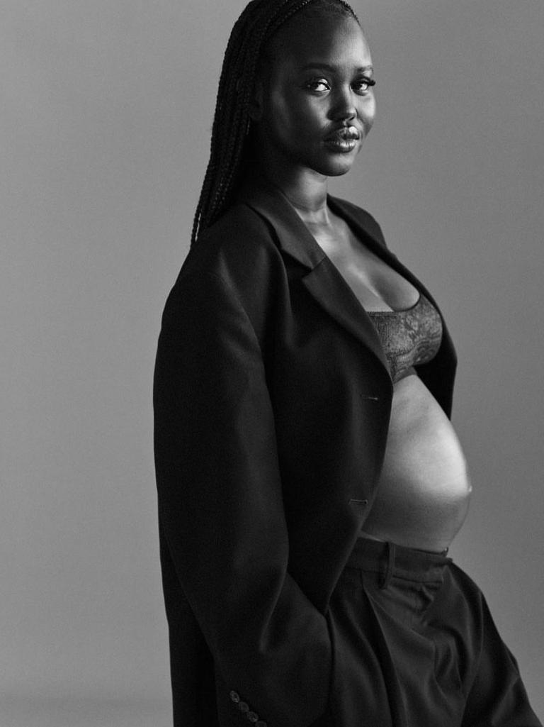 Adut announced her pregnancy on Instagram. Picture: Pierre Toussaint for Vogue Australia