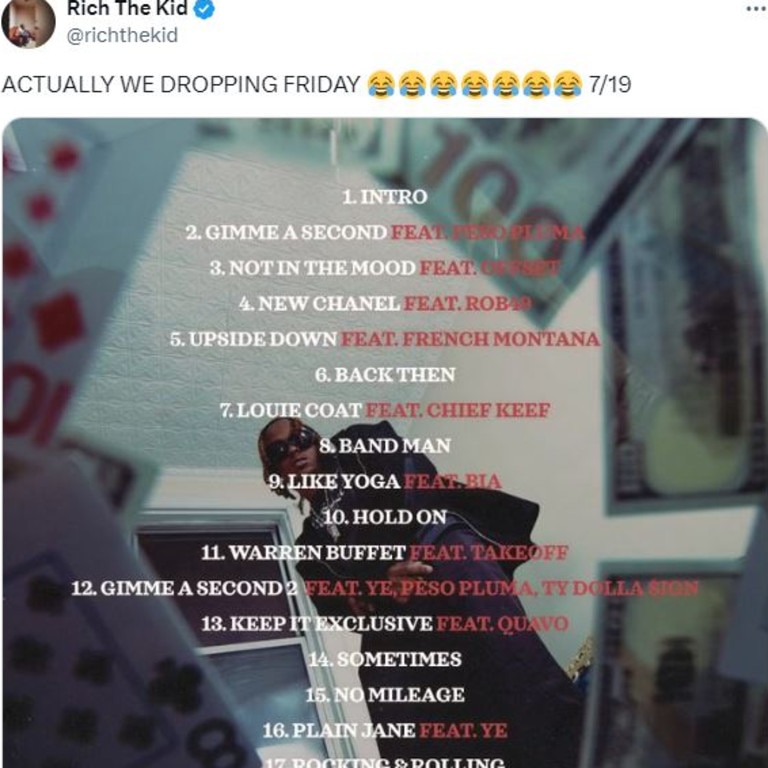 Rich The Kid also revealed West would appear in his new album.