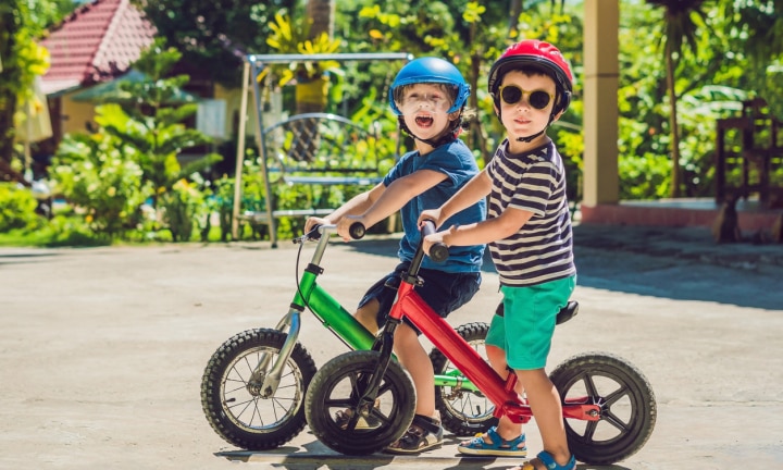 balance bike and tricycle