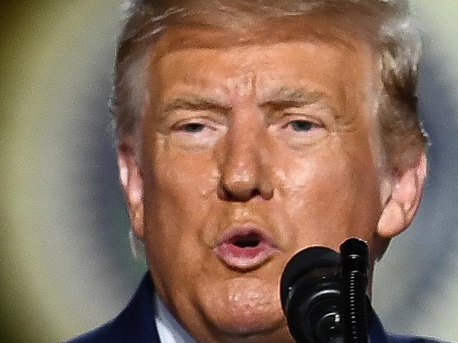 US President Donald Trump delivers his acceptance speech for the Republican Party nomination for reelection during the final day of the Republican National Convention from the South Lawn of the White House on August 27, 2020 in Washington, DC. (Photo by Brendan Smialowski / AFP)