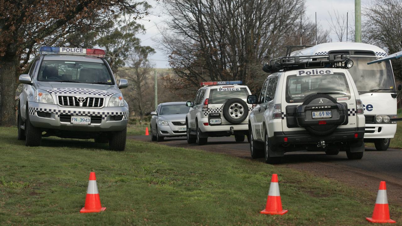 Death of Shane Geoffrey Barker (36), shot a number of times at his home at 2 East Street in Campbell Town, Tasmania Police forensic officers at the crime scene. Picture: File