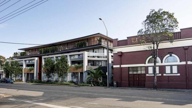 The updated design for a mixed-use development at 151-155 Payneham Rd, St Peters, next door to the 110-year-old Jam Factory building.