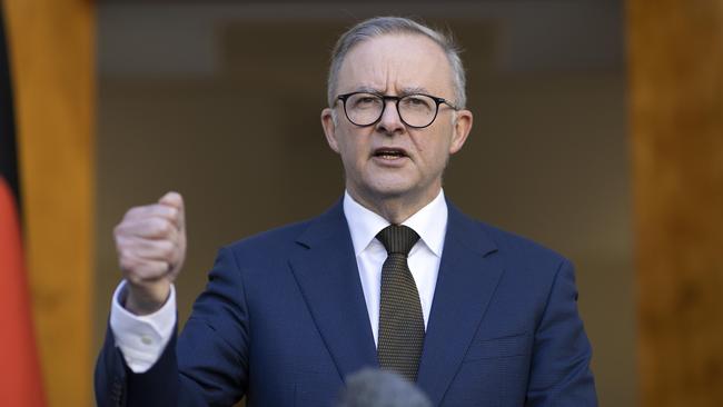 Anthony Albanese in Canberra on Tuesday: ‘Who was holding what portfolios and who was ­responsible’. Picture: NCA NewsWire / Gary Ramage