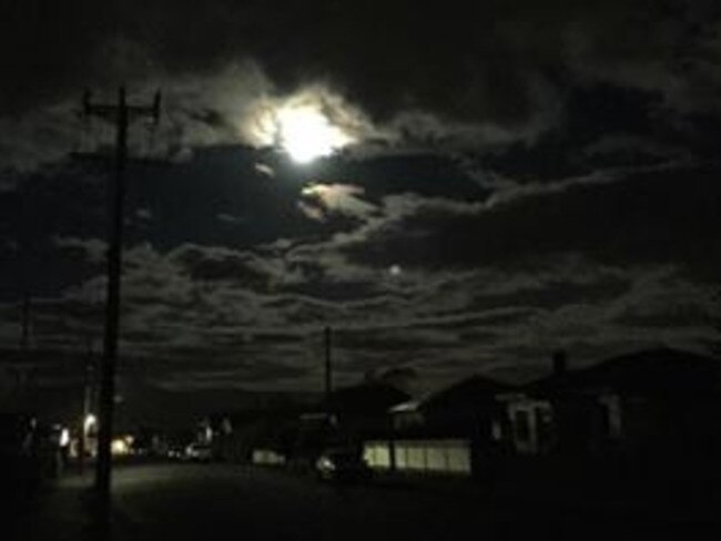 Reader's picture. Supermoon from Johnston St, Moonah. Picture: GENE GRAHAM