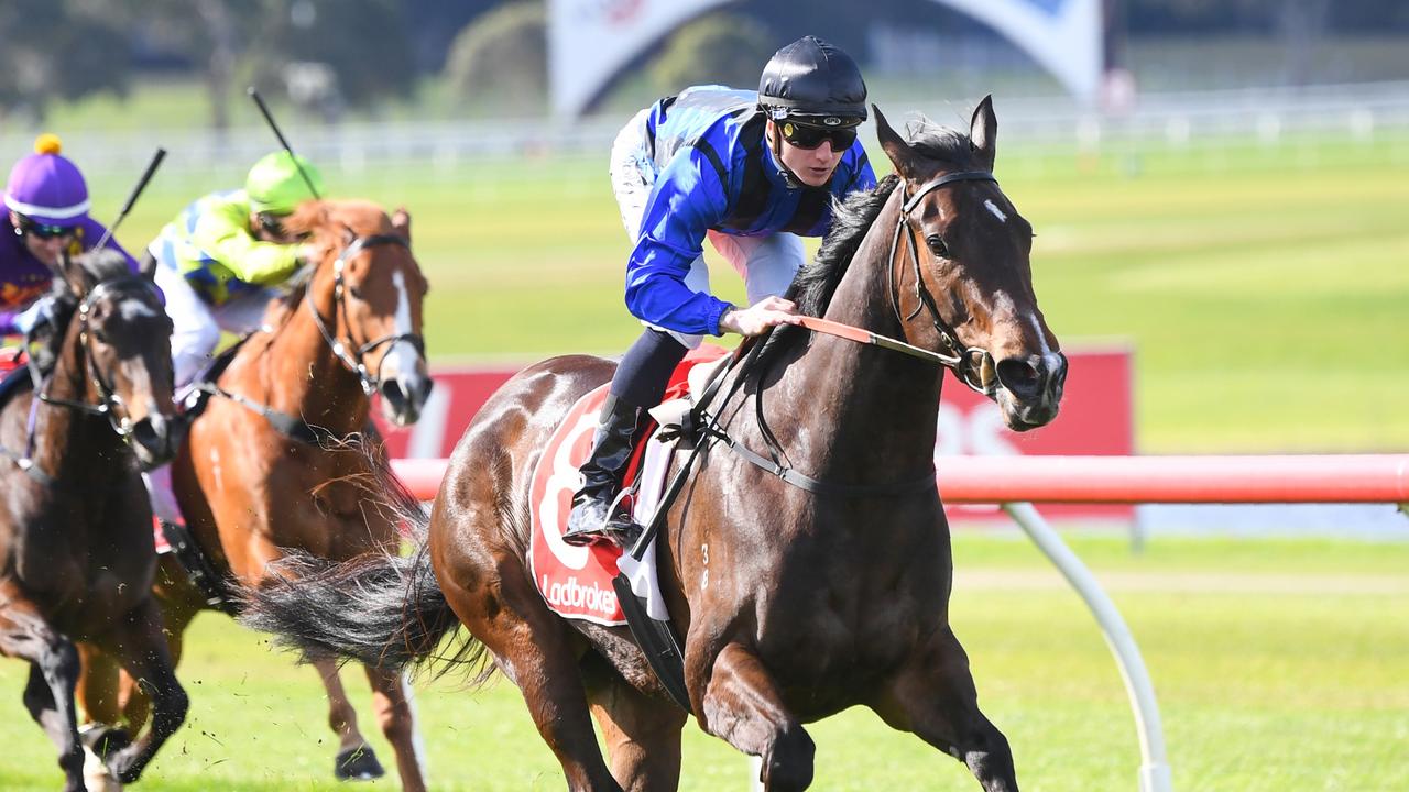 Mitchell Aitken riding Asfoora to a win at Sandown last September. Picture: Racing Photos via Getty Images