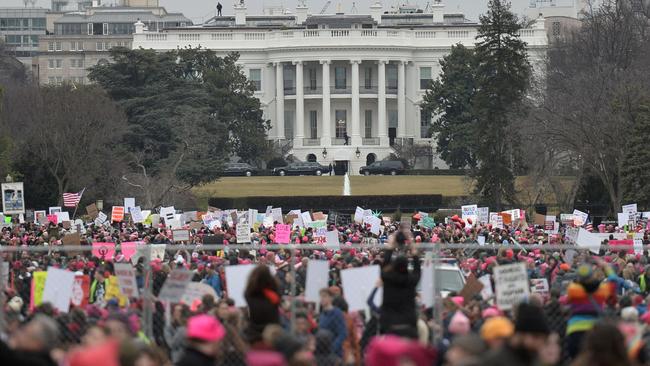 Hundreds of thousands of protesters spearheaded by women's rights groups demonstrated across the US in 2017, to send a defiant message to then president Donald Trump. Picture: Andrew Caballero-Reynolds/AFP