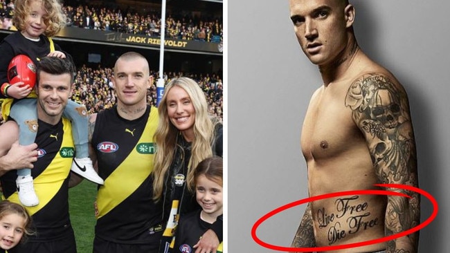 Trent Cotchin with family and Dustin Martin