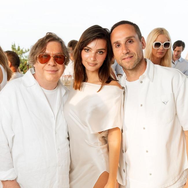 Artist George Condo and model Emily Ratajkowski with Rubin.