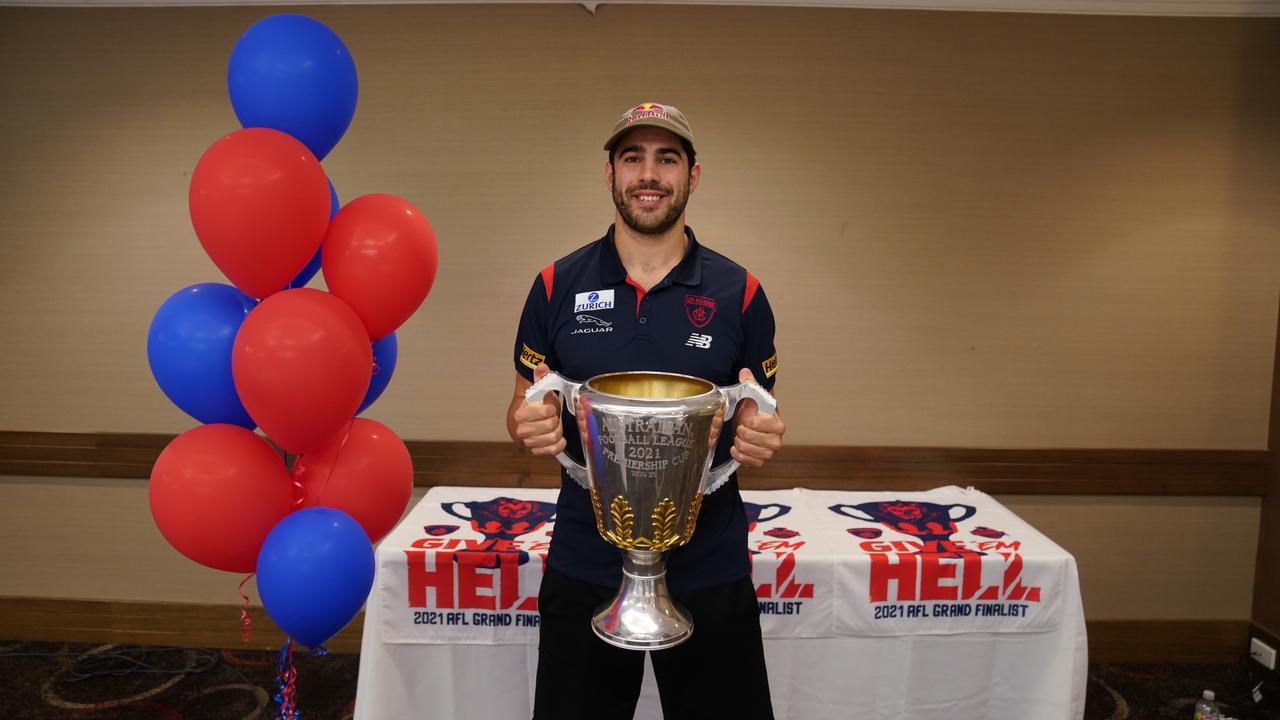 Christian Petracca witht the premiership cup.