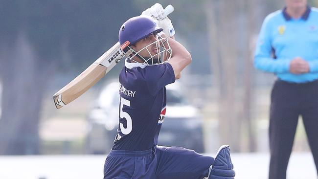 Daanish Mehta. Geelong hosted Carlton in its final T20 match of the season. Picture: Alan Barber