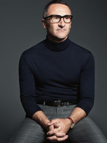 It is fair to say that Greens leader Richard Di Natale, dressed in a black skivvie for this GQ cover, looks like the new hipster member of The Wiggles. Picture: Edward Mulvihill for GQ Australia