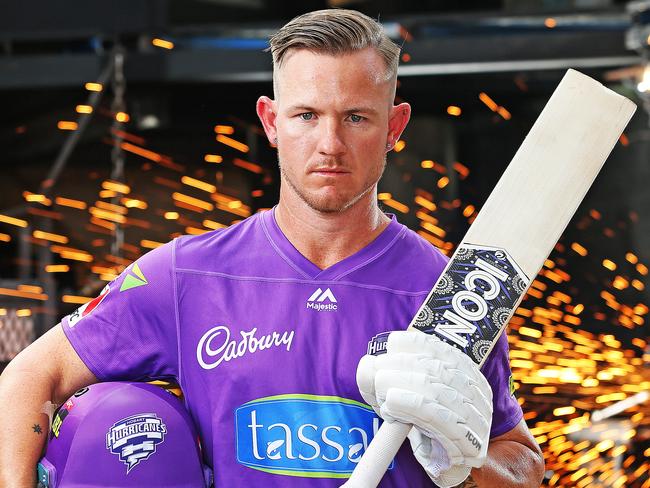 Hobart Hurricanes batsman D'Arcy Short photographed at Tasmanian blacksmith Pete Mattila's studio in Battery Point ahead of the Hurricanes BBL09 finals match against the Sydney Thunder at Blundstone Arena. Picture: Zak Simmonds