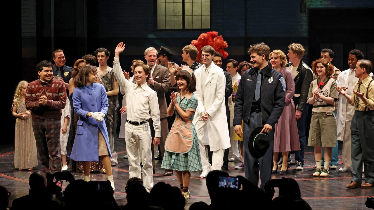The cast take a bow onstage during Stranger Things: The First Shadow broadway opening Night at Marquis Theatre. Picture: Getty.
