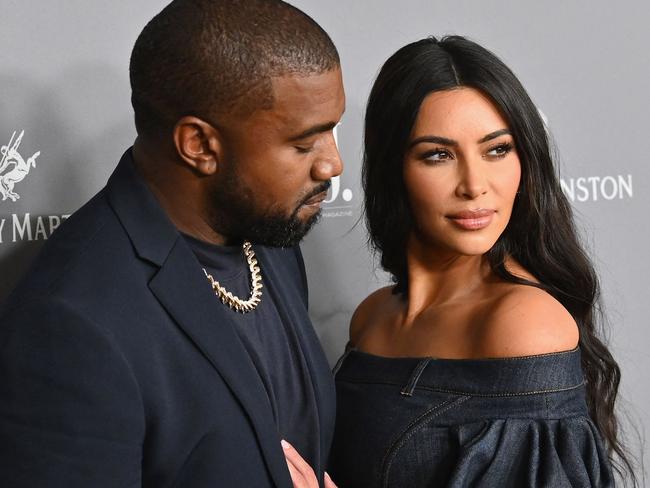 Kim Kardashian with US rapper Kanye West before their split. Picture: AFP