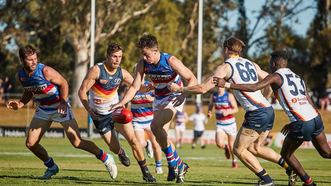 Connor McLean bagged four goals for Central District in the win over Adelaide. Picture: Matt Loxton/AAP