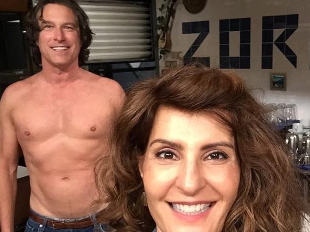 John Corbett and Nia Vardalos film My Big fat Greek Wedding 2.