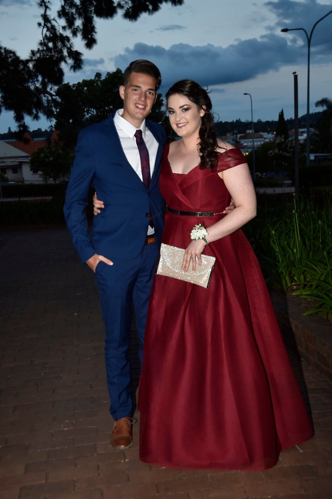 Christopher Stanfield was partnered by Sharna Sonter to his formal. Darling Downs Christian School at Gips. November 2017. Picture: Bev Lacey