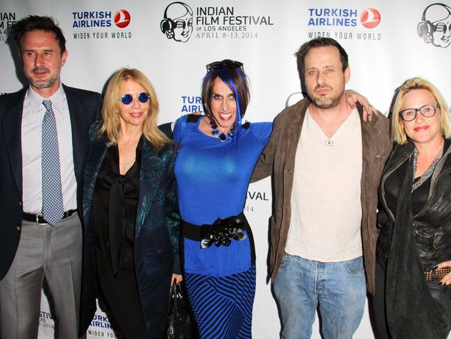 Alexis Arquette (centre) pictured with her siblings (from left) David, Rosanna, Richmond and Patricia. Picture: Splash News