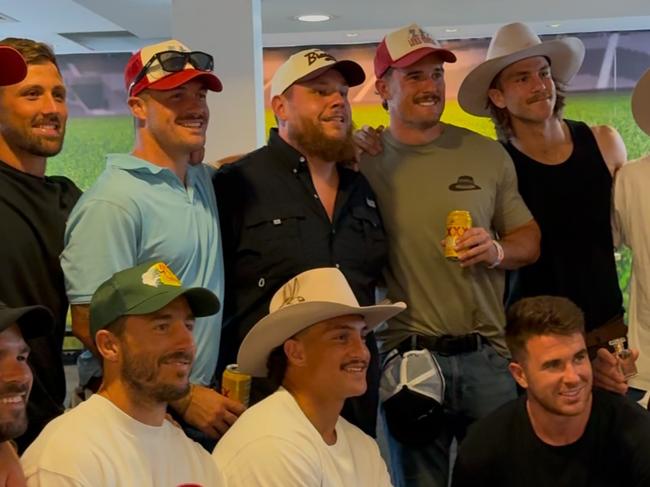 The Broncos with Luke Combs. Photo: Kobe Hetherington