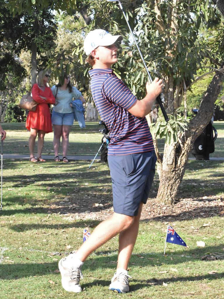 Yeppoon's Isaak Jensen in the shootout held at the Rockhampton Golf Club in the lead-up to the US Kids Golf Foundation Australian Open being played on September 27 and 28.