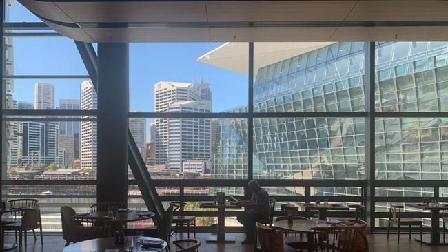 John Gagliardi, 78, of Brisbane, alone in the Atelier restaurant, Darling Harbour. Picture: Jason Gagliardi