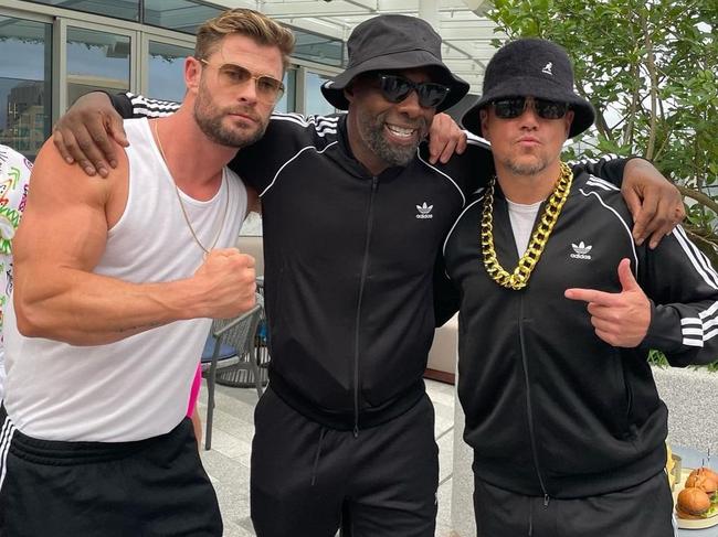 Chris Hemsworth parties with wife Elsa Pataky Idris Elba and Matt Damon, , https://www.instagram.com/p/CL0mL4zpKbo/?igshid=u4vgo4s5kb1k