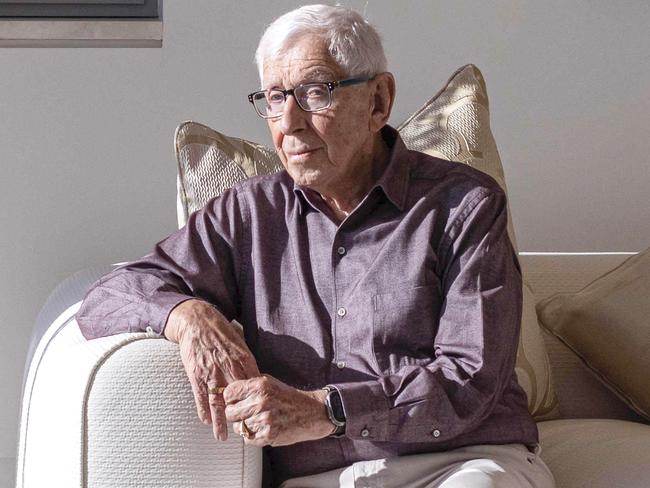 Frank Lowy in his house in Tel Aviv, Israel on Wednesday, May 15,2024. Avishag Shaar-Yashuv for The Australian