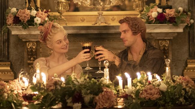 Elle Fanning and Nicholas Hoult in The Great, which shows how manners have evolved through the centuries. Picture: Stan