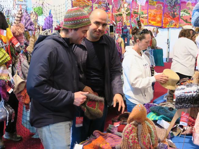 ASBF23062024 Thousands have flocked to see the beanies on display as part of the 2024 Alice Springs Beanie Festival, held in Witchettyâs in the Araluen Arts Centre from Friday, June 21 to Monday, June 24, 2024. Picture: Gera Kazakov.