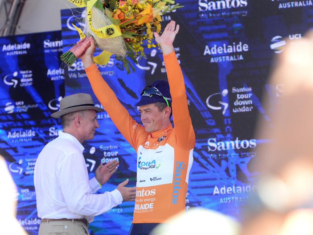 Gerrans celebrates. Photo: Tom Huntley.