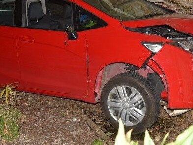 An elderly woman has escaped injury after a car crashed into her Mt Barker home at 4.30am this morning. Picture: SA Police