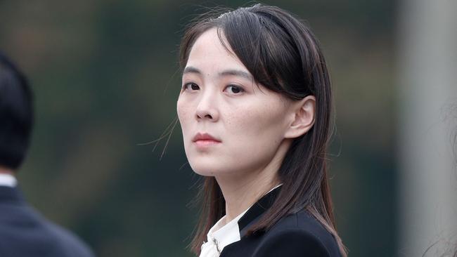 Kim Yo-jong at the Ho Chi Minh Mausoleum in Hanoi in March last year. Picture: AFP