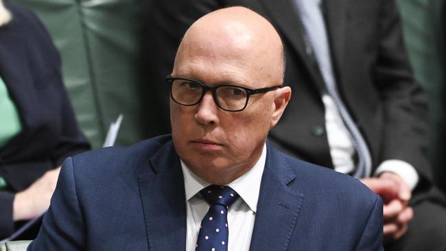 Opposition Leader Peter Dutton in question time on Thursday. Picture: NCA NewsWire / Martin Ollman