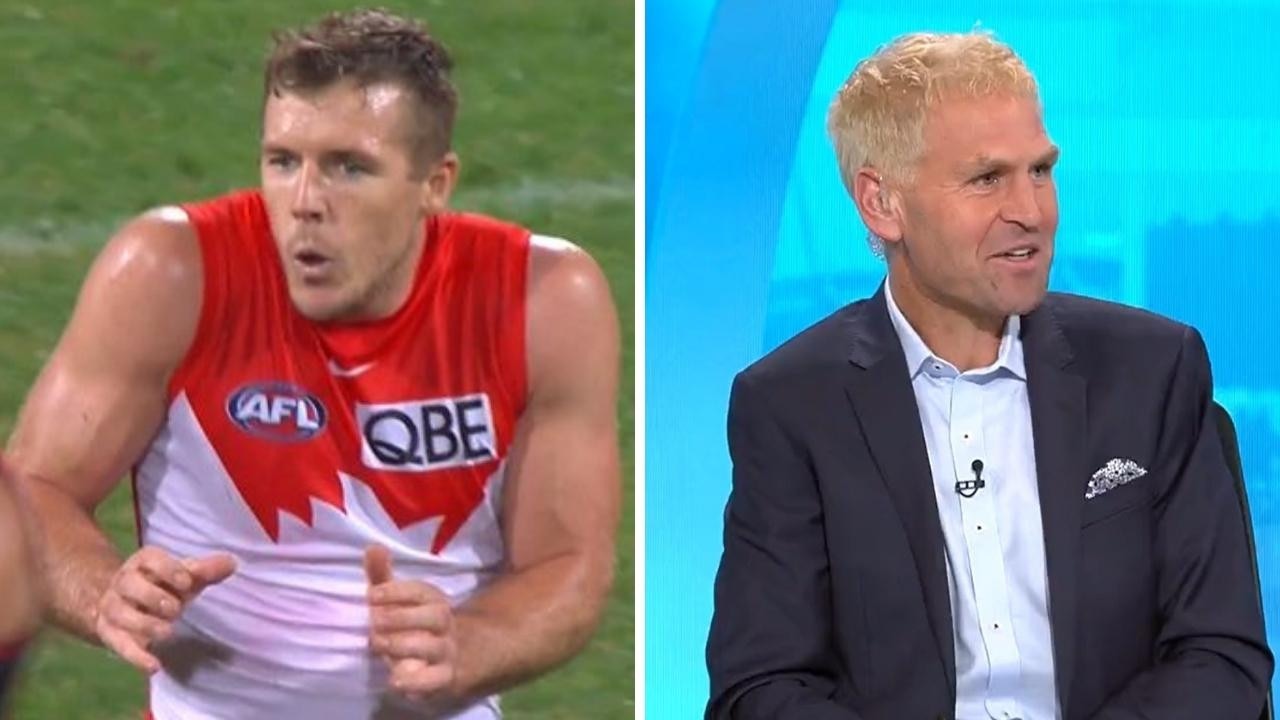 Luke Parker and Kane Cornes. Photo: Fox Footy, Channel 9 Sunday Footy Show.