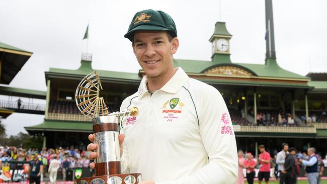 Australia’s cricketers, including captain Tim Paine, could be forced to take pay cuts.Picture: AAP