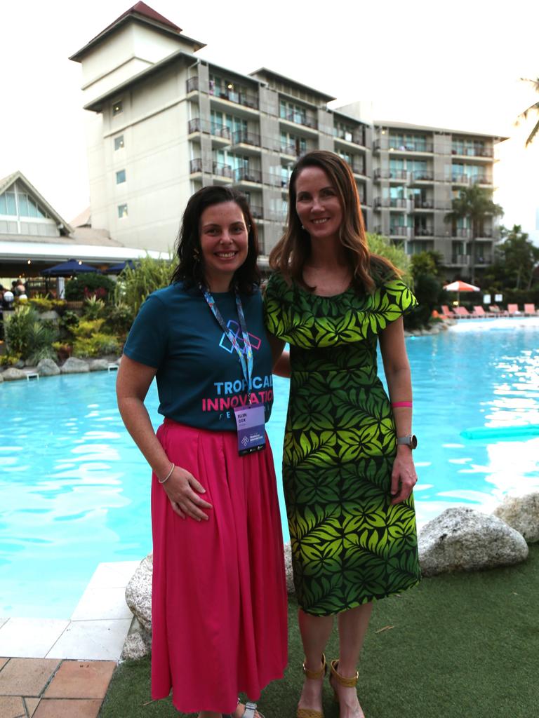 Mayor Amy Eden and Ellen Cox attend the Tropical Innovation Festival in Cairns. Photo: Catherine Duffy.